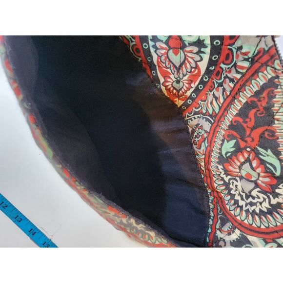 WAVERLY INSPIRATIONS Red Multicolored Paisley Hobo Quilted Hippie Crossbody - Picture 6 of 8